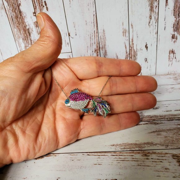 Sterling Silver Tropical Fish Necklace - Picture 8 of 8